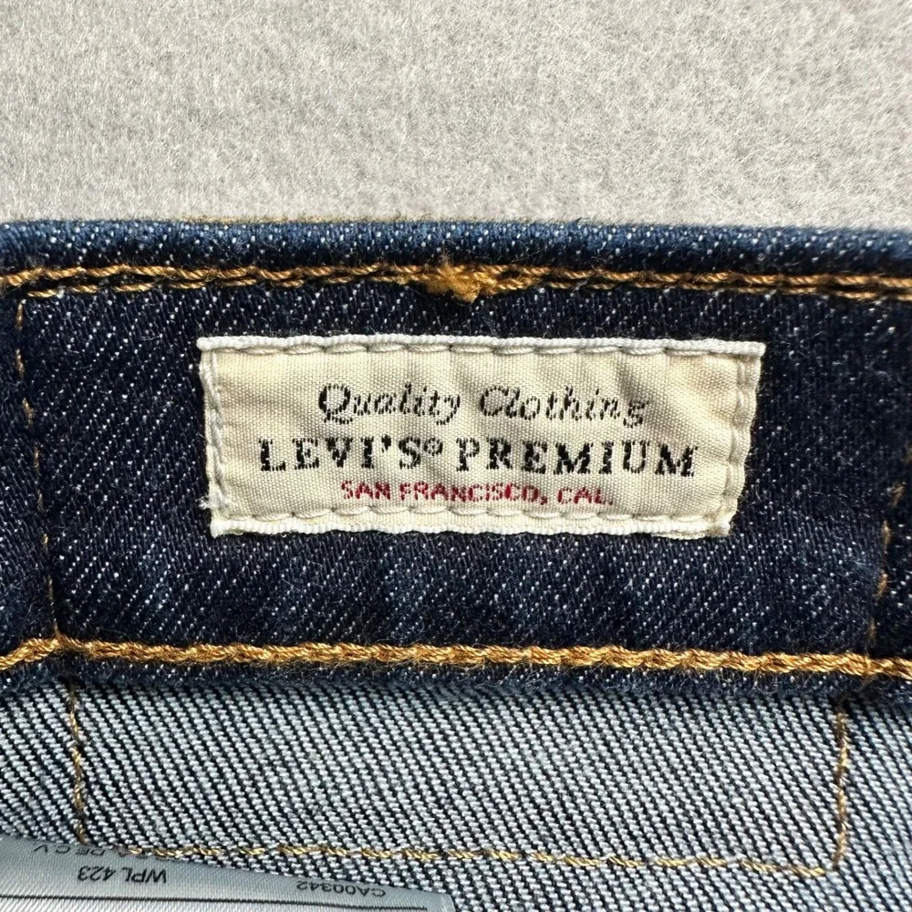 Levis Premium 512 Slim Taper Jeans Mens 31x28 Dark Indigo Wash Blue Denim Big E